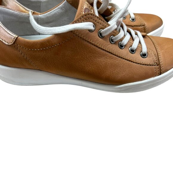 Josef Seibel Leather Lace-Up Sneakers Camel Brown Size 38 US 8 - Picture 9 of 13